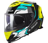 LS2 FF800 Storm II Tracker Casco, negro-amarillo, tamaño XS para Hombres