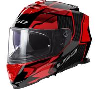 LS2 FF800 Storm II Tracker Casco, negro-rojo, tamaño XS para Hombres