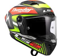 LS2 FF805 Thunder GP Aero Replica Black, casco integral XL male Negro/Amarillo Neón/Rojo
