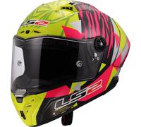 LS2 FF805 Thunder GP Aldeguer Replica Carbon Casco, rosa-amarillo, tamaño 2XL para Hombres