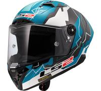 LS2 FF805 Thunder GP Huertas Replica Carbon Casco, blanco/azul, Talla XS (53/54)