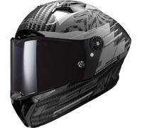 LS2 FF805 Thunder GP Polar Carbon Casco, negro-gris, tamaño S para Hombres