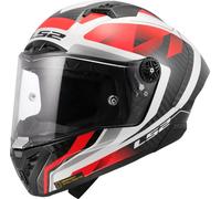 LS2 FF805 Thunder GP Raute Carbon Casco, blanco/rojo, Talla XL (61/62)