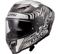 LS2 FF807 Dragon Enthum Carbon Casco, Carbono/Blanco, Talla XS (53/54)