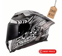 LS2 FF807 DRAGON Enthum Silver Casco de motocicleta Visera oscura GRATIS y...