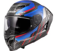LS2 Helmets - Casco moto integral FF807 Dragon Trax Carbono Azul/Rojo Talla S