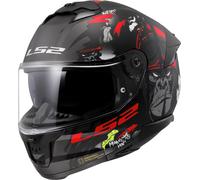 LS2 FF808 Stream II Angry Monkey Casco, negro-rojo, tamaño 2XL