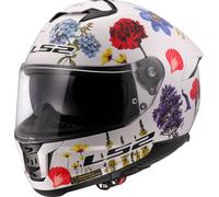 LS2 FF808 Stream II Flowers Casco, blanco, tamaño L para Hombres