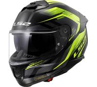 LS2 FF808 Stream II Fury, casco integral XS male Negro/Gris Oscuro/Amarillo Neón