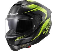 LS2 FF808 Stream II Fury Casco, negro/amarillo neón, Talla XXL (63/64)