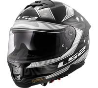 LS2 FF808 Stream II Galdam Casco, negro-blanco, tamaño M para Hombres