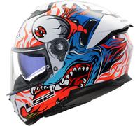 LS2, Casco Moto Integral STREAM II INFERNO Gloss White Blue, XXL