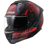 LS2 FF808 Stream II Jungle Casco, negro mate/rojo/azul, Talla XXL (63/64)