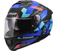 LS2 FF808 Stream II Mika Casco, negro/azul, Talla XXS (51/52)