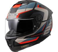 LS2 FF808 Stream II Road Casco, negro-azul-naranja, tamaño 3XL