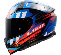LS2 FF811 VECTOR 2 CARBONO TÁNTICO ROJO AZUL LIBRE Visera Oscura, Pinlock Tra...
