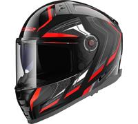 LS2 FF811 Vector II Alizer Casco, negro-rojo, tamaño XS para Hombres