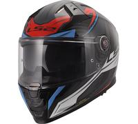 LS2 FF811 Vector II Carbon Savage Casco, blanco/azul/rojo, Talla XL (61/62)