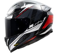 LS2 FF811 Vector II Carbon Savage, casco integral XXL male Negro/Blanco/Rojo/Gris