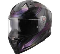LS2 FF811 Vector II Carbon Savage Casco, negro/gris/morado, Talla XXS (51/52)