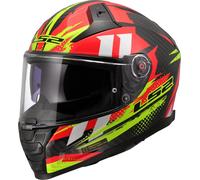 LS2 FF811 Vector II Carbon Tantic Casco, rojo-amarillo, tamaño 4XL 67 68 para Hombres
