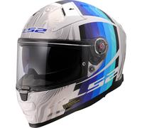 LS2 FF811 Vector II Freedom Casco, blanco-azul, tamaño S para Hombres