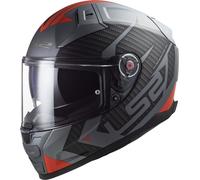 LS2 FF811 Vector II Splitter Casco, gris/rojo, Talla S (55/56)