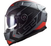 LS2 FF811 Vector II Splitter, casco integral XXS male Mate Negro/Gris/Rojo