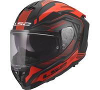 LS2 FF817 Challenger II Dravix Casco, negro-rojo, tamaño 2XS para Hombres