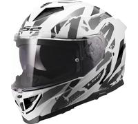 LS2 FF818 Storm III Kaos Casco, blanco/gris, Talla XL (61/62)