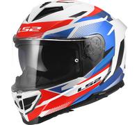LS2 FF818 Storm III Komai Casco, blanco-rojo-azul, tamaño L para Hombres