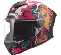 LS2 FF820 Rapid III Cyberg, casco integral M female Negro/Blanco/Fucsia/Turquía