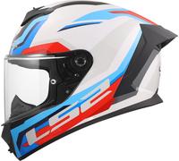 LS2 FF820 Rapid III Hyper Casco, blanco-rojo-azul, tamaño M para Hombres