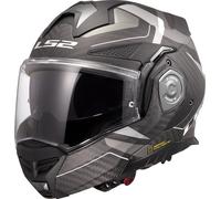 LS2, Casco Moto Modular ADVANT X CARBON HORIZON Matt Silver Grey, S