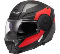 LS2 FF902 Scope II Duria Casco, negro mate/rojo, Talla XXXL (65/66)