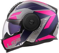 LS2 FF902 Scope II Oxyd Casco, Gris mate/azul/rosa, Talla XXXL (65/66)