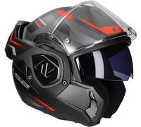 LS2 FF906 Advant Kuka Casco, Nero Opaco/Rosso, L (59/60)