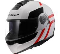 LS2 FF908 Strobe II Autox Casco, blanco/rojo, Talla XS (53/54)