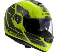 LS2 FF908 Strobe II Code, casco abatible M male Amarillo Neón/Negro