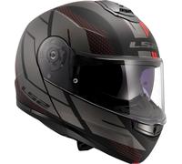 LS2 FF908 Strobe II Code, casco abatible M male Mate Negro/Gris/Rojo