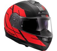 LS2 FF908 Strobe II Code, casco abatible S male Mate Negro/Rojo