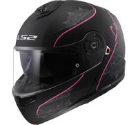 LS2 FF908 Strobe II Lux Casco, negro mate/rosa, Talla XXL (63/64)