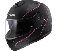 LS2 FF908 Strobe II Lux Casco, negro mate/rosa, Talla XXXL (65/66)