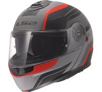 LS2, Casco Moto Modular STROBE II MONZA Black Grey Red, XXL