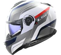 LS2 FF908 Strobe II Monza Casco, blanco-rojo-azul, tamaño S para Hombres