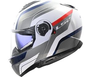 LS2 FF908 Strobe II Monza Casco, blanco-rojo-azul, tamaño XS para Hombres