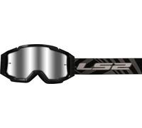 LS2 Gafas MX Charger Pro Black With, lente Mirror Silver + lente transparente + Tear Off