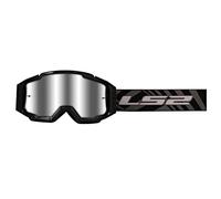 LS2 Gafas MX Charger Pro Black With, lente Mirror Silver + lente transparente + Tear Off
