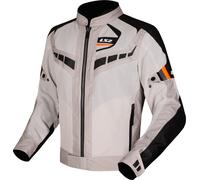LS2 Garda Air Chaqueta Textil Moto, gris-naranja, tamaño S para Hombres