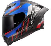 LS2 Helmets - Casco moto integral FF807 Dragon Trax Carbono Azul/Rojo Talla S
